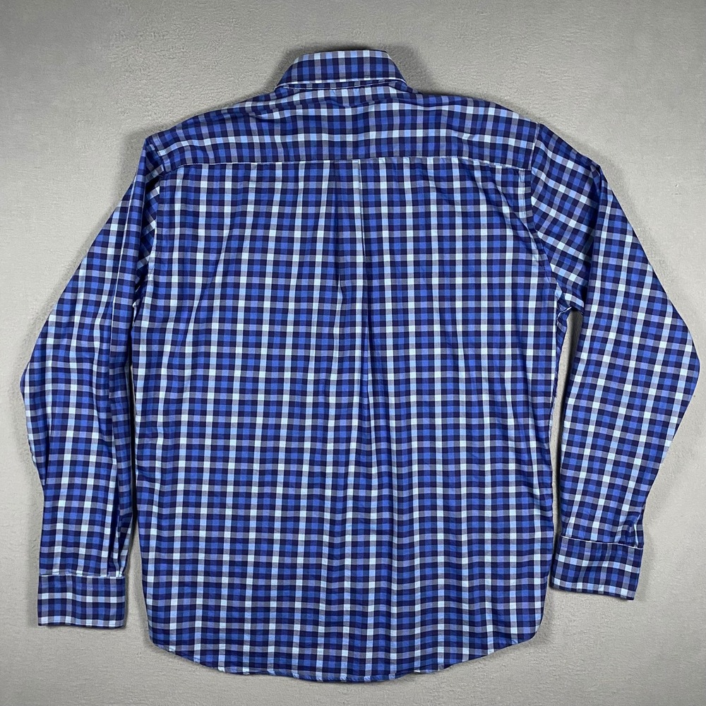 Peter Millar‎ Mens L Blue Gingham Performance Button Down Shirt MF23W17LTB - Picture 3 of 8